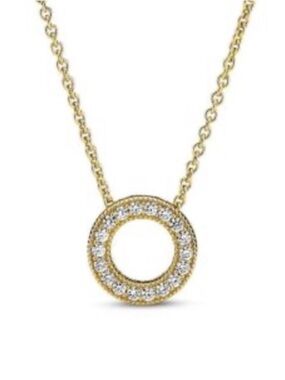 Pandora Pave Circle Collier Necklace Petite pendant of crystals